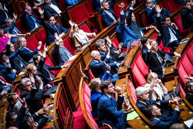 Lors du vote de la loi Duplomb sur l’agriculture, au Palais-Bourbon, dans l’hémicycle de l’Assemblée nationale, à Paris, le 8 juillet 2025.