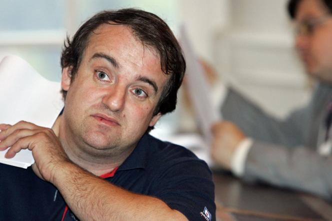 Vincent Reynouard, alors âgé de 38 ans, au tribunal correctionnel de Saverne lors de son procès pour contestation de crime contre l'humanité, le 27 septembre 2007.
