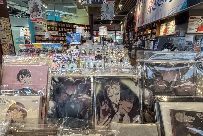 Boutique d’articlés liés à l’univers des romans graphiques « Boys’ Love », à Pékin, le 16 juin 2025.
