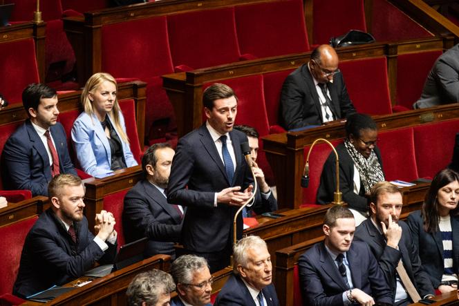 Le député Rassemblement national de Moselle Alexandre Loubet, à l’Assemblée nationale, à Paris, le 3 avril 2025.