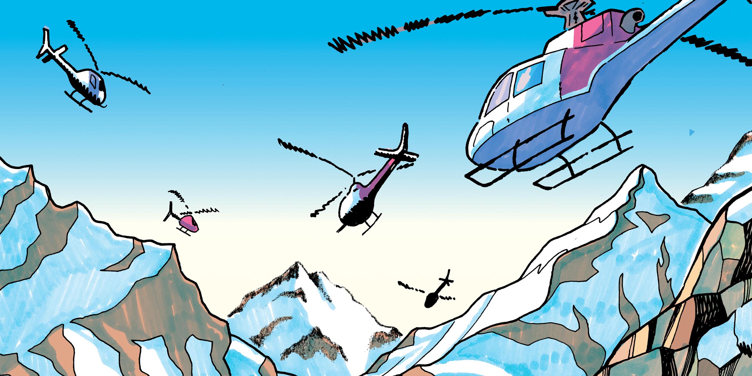 Le vacarme des hélicoptères a ruiné le silence dans le ciel de l’Everest