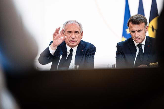 Le premier ministre, François Bayrou, et le président de la République, Emmanuel Macron, à l’Elysée, le 12 juillet 2025.