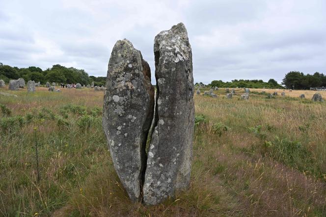 Esta fotografia mostra os megálitos dos 'Alinhamentos Carnac' em Carnac, oeste da França, em 27 de junho de 2025. 