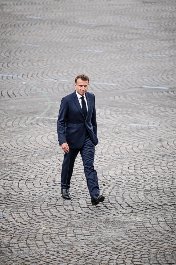 President Emmanuel Macron during the Bastille Day parade in Paris on July 14, 2025.