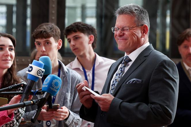 Comissário Europeu Maros Sefcovic, em Bruxelas, 14 de julho de 2025.