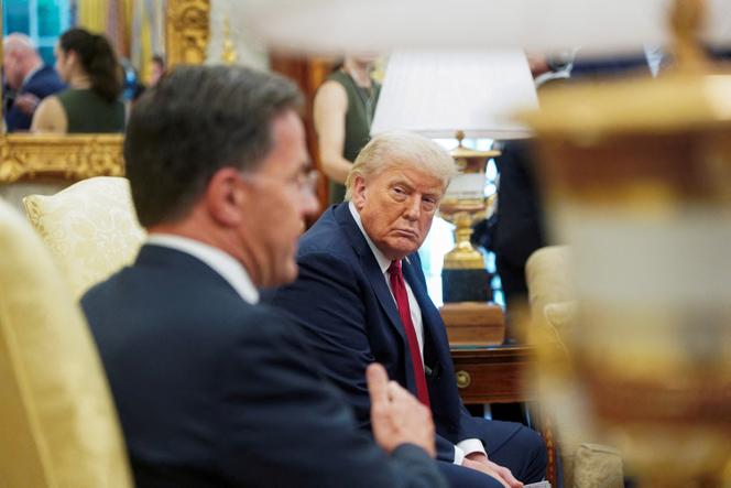 Donald Trump et Mark Rutte, le secrétaire général de l’OTAN, à la Maison Blanche, le 14 juillet 2025.