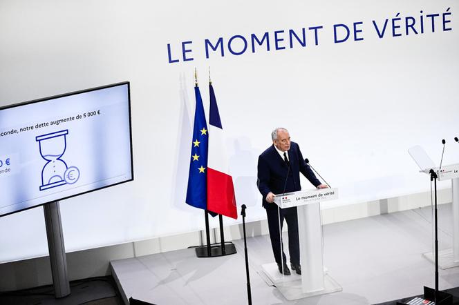 Le premier ministre, François Bayrou, lors de la présentation du plan de redressement des finances publiques, à Paris, le 15 juillet 2025.
