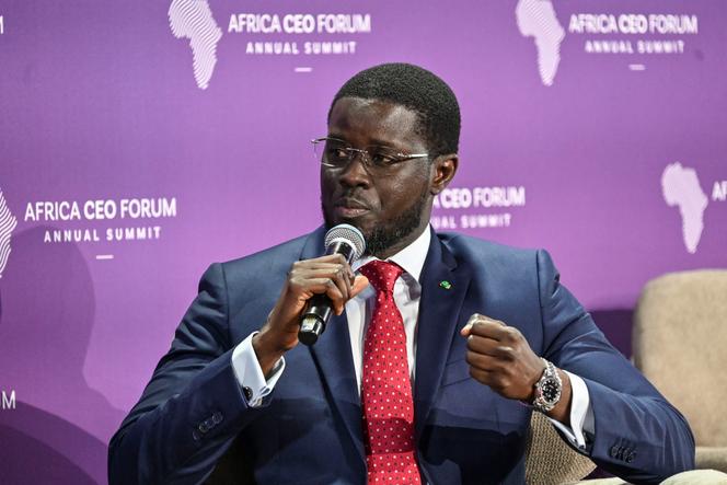 Le président sénégalais, Bassirou Diomaye Faye, lors du Sommet annuel du forum des chefs d’entreprise africains à Abidjan, le 12 mai 2025.
