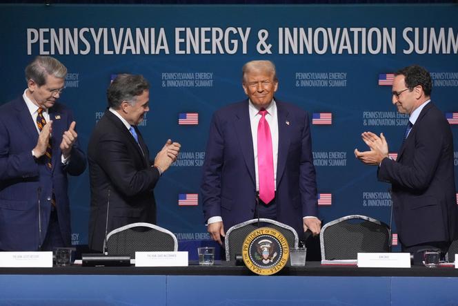 US President Donald Trump at Carnegie Mellon University in Pittsburgh, Pennsylvania, on July 15, 2025.