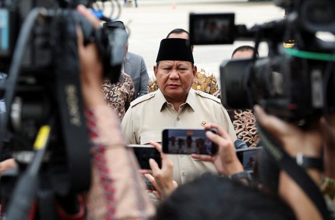 Le président indonésien, Prabowo Subianto, à la suite d’un accord commercial conclu avec les Etats-Unis, à Djakarta, mercredi 16 juillet 2025.