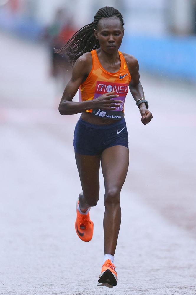 Ruth Chepngetich lors du marathon de Londres, le 5 octobre 2020.