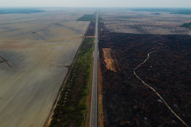 Des zones défrichées le long de la route BR-319, qui traverse l’Amazonie, le 15 septembre 2022.