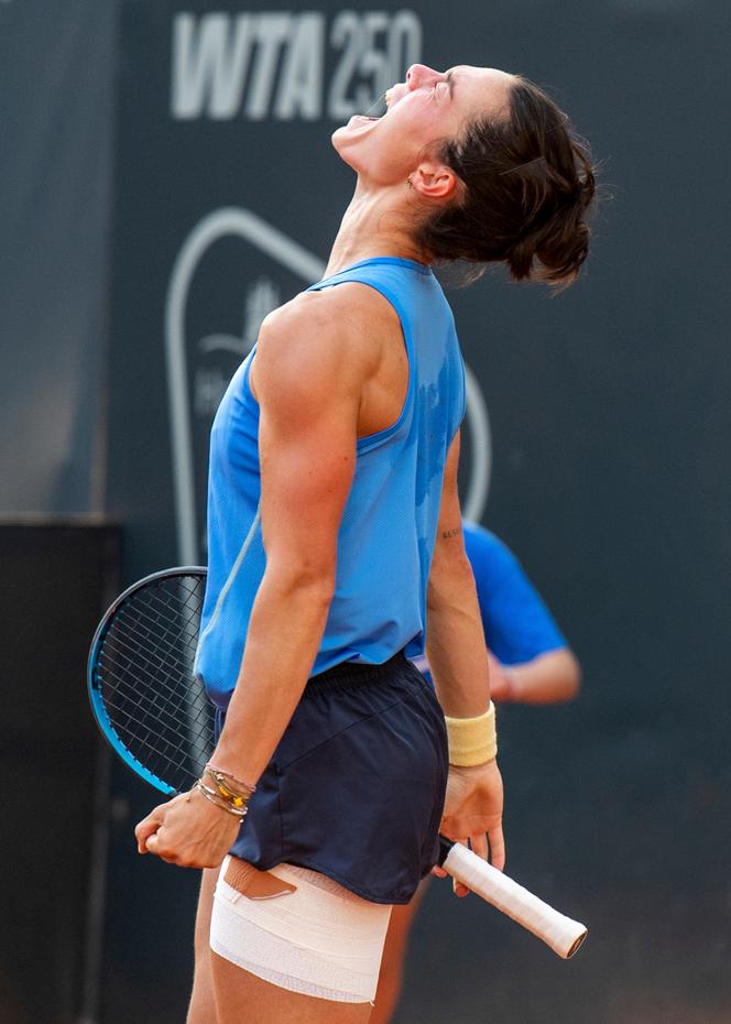 Loïs Boisson, lors de sa demi-finale face à l’Ukrainienne Dayana Yastremska, le 19 juillet 2025 à Hambourg (Allemagne).