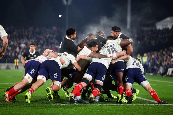 Lors du match entre le XV de France et les All Blacks, à Hamilton (Nouvelle-Zélande), le 19 juillet 2025.