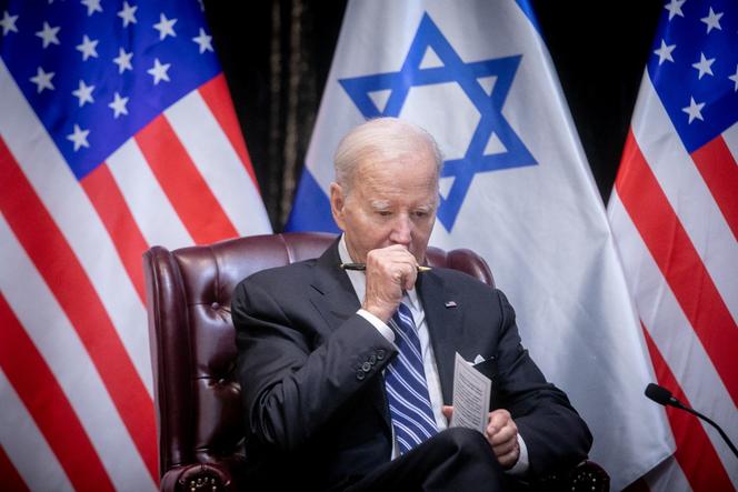 L’ancien président américain Joe Biden, lors d’une réunion avec le premier ministre israélien, Benyamin Nétanyahou, à Tel Aviv, le 18 octobre 2023.