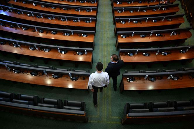 La salle plénière du Parlement du Kosovo à Pristina, le 13 juillet 2025.