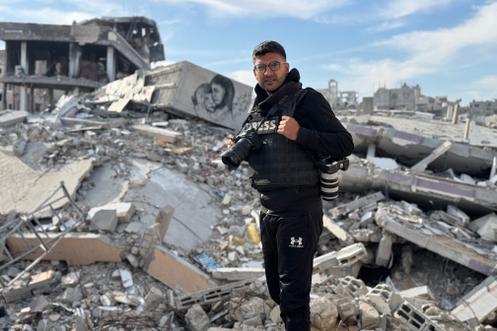 Le photographe de l’Agence France-Presse Bashar Taleb, à Gaza, le 10 décembre 2024.