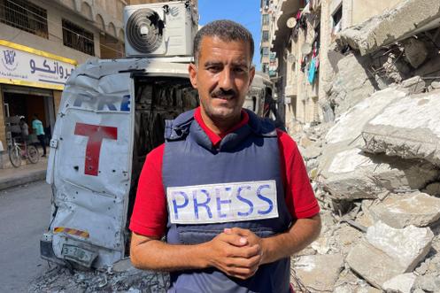 Le journaliste de l’Agence France-Presse Khadr Al-Zanoun, à Gaza, le 22 juillet 2025.