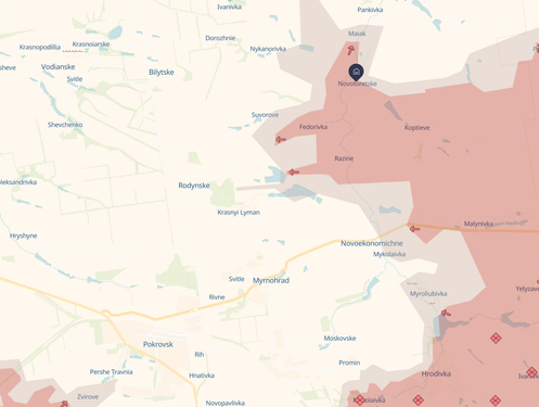 Capture d’écran de la carte du front du site DeepState.
