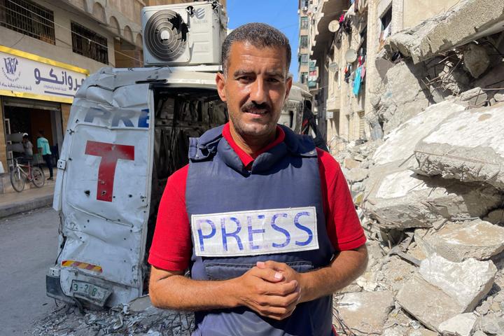 Le journaliste de l’Agence France-Presse Khadr Al-Zanoun, à Gaza, le 22 juillet 2025. 