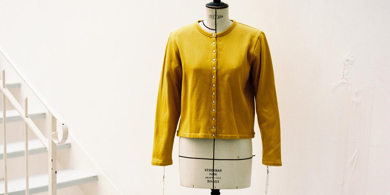 Agnes b Made in France Heavy Cardigan Washable! agnès b. crew neck