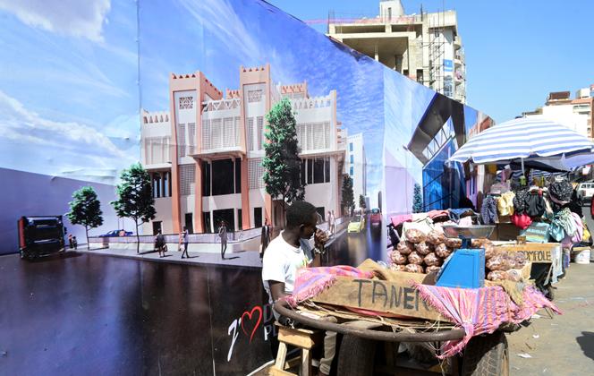 Un chantier de construction près du marché Sandaga de Dakar, au Sénégal, le 13 janvier 2025.