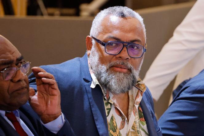 Emmanuel Tjibaou, le chef de file de la délégation du FLNKS, lors du sommet sur la Nouvelle-Calédonie, à l’Elysée, à Paris, le 2 juillet 2025