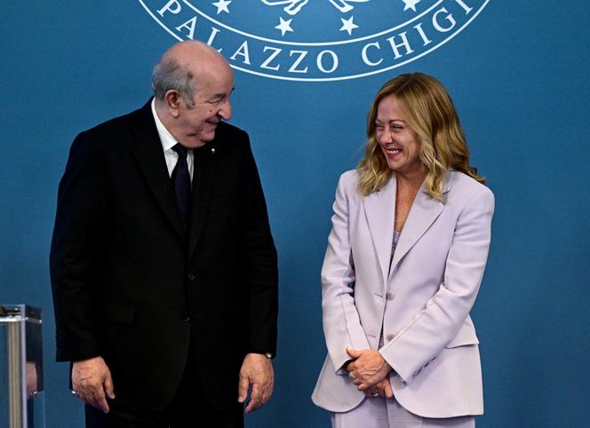 Le président algérien, Abdelmadjid Tebboune, et la première ministre italienne, Giorgia Meloni, à Rome, le 23 juillet 2025.