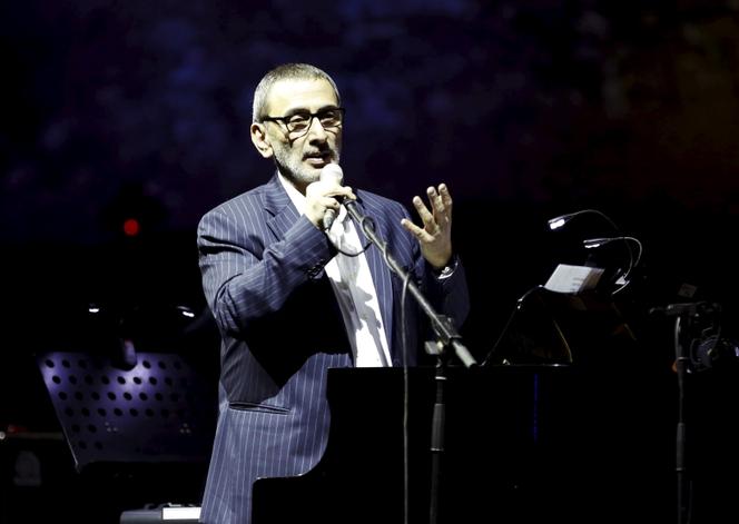 Le musicien, compositeur et dramaturge Ziad Rahbani, lors d’un concert au festival Edineyat, à Ehden (Liban), le 30 juillet 2015.
