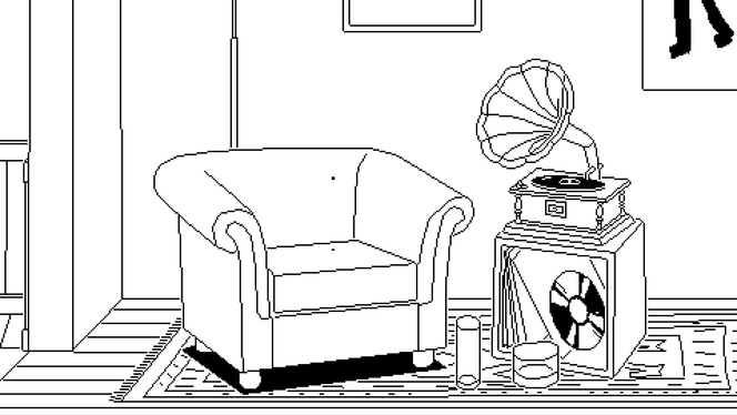 Quelques pixels suffisent pour signaler notre mouche durant son vol. Ici, on l’aperçoit sur le dossier du fauteuil.