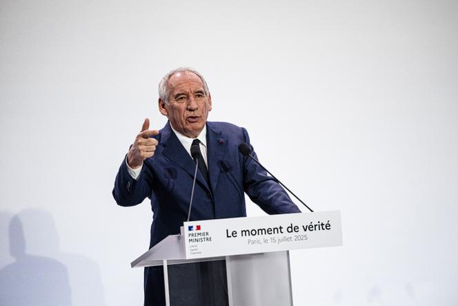 Le premier ministre François Bayrou, à Paris, le 15 juillet 2025.