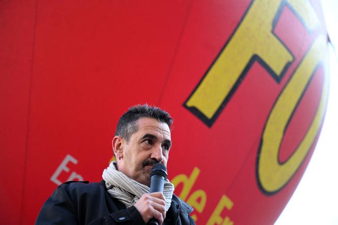 Le secrétaire général de Force ouvrière (FO), Frédéric Souillot, lors d’un rassemblement contre la réforme des retraites, à Paris, le 5 avril 2023.