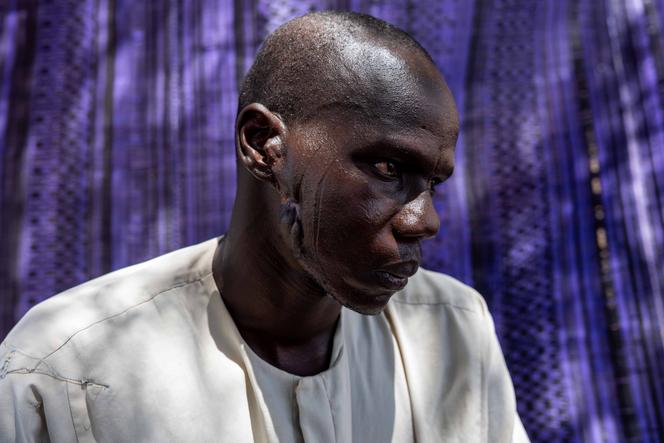 Ali Gombo, 45 ans, au camp de déplacés de Malmari, dans la province du Lac, au Tchad, le 22 juin 2025.