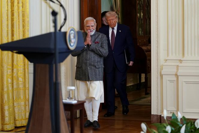 Le président américain Donald Trump et le premier ministre indien Narendra Modi, lors d’une conférence de presse à la Maison Blanche, à Washington, le 13 février 2025.