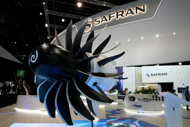 Le stand de Safran au Salon du Bourget (Seine Saint Denis), le 15 juin 2025.