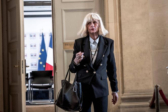La députée du Pas-de-Calais Christine Engrand, exclue du groupe RN après des révélations de « Mediapart » sur l’utilisation de son enveloppe parlementaire, à l’Assemblée nationale, à Paris, le 8 avril 2025.