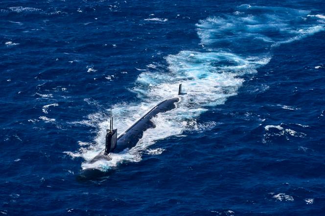 Une photo mise à disposition par la Marine nationale colombienne d’un sous-marin nucléaire américain, lors d’un exercice au large de Carthagène (Colombie), en février 2022.