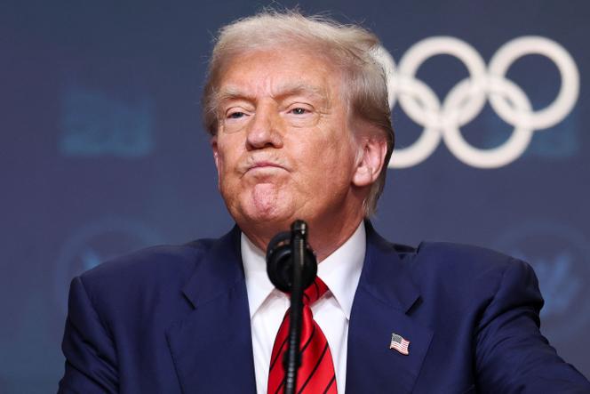 Donald Trump après la signature d’un décret créant un groupe de travail de la Maison Blanche chargé de la sécurité et d’autres questions liées aux Jeux d’été 2028 de Los Angeles, à la Maison Blanche, à Washington, le 5 août 2025.