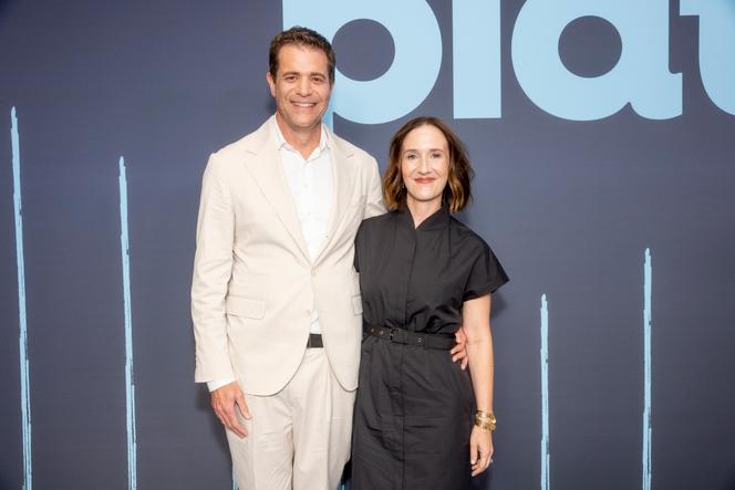 Nicholas (Nick) Stoller et Francesca Delbanco, à l’avant-première de la saison 2 de « Platonic », au Hammer Museum, à Los Angeles (Californie), le 30 juillet 2025.