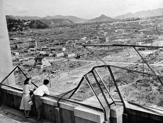 La ville dévastée d’Hiroshima, au Japon, en 1948, trois ans après le largage de la première bombe atomique.