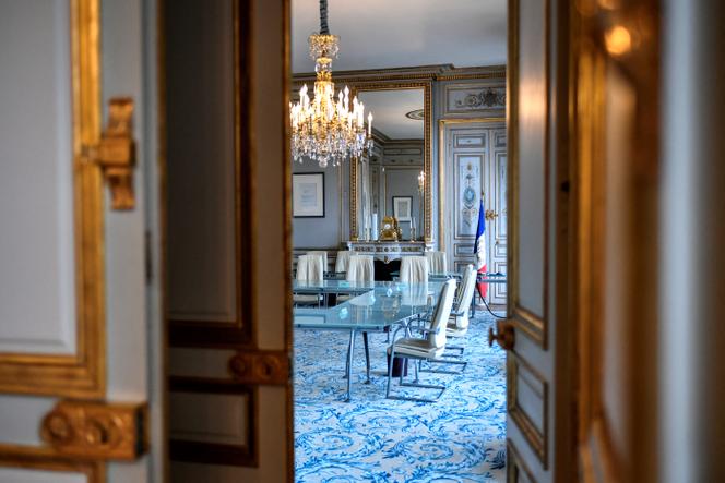 La salle des délibérés du Conseil constitutionnel, à Paris, le 22 janvier 2024.