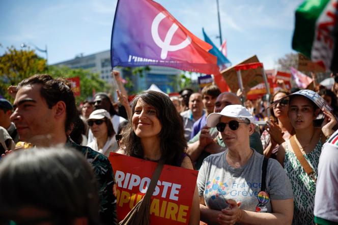 Lors d’une manifestation pour le 1ᵉʳ-Mai, à Paris, en 2025.