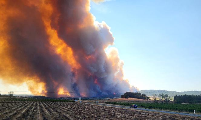 Incendie près de Saint-Laurent-de-la-Cabrerisse (Aude), le 6 août 2025.