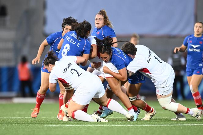 Lors du match amical féminin entre la France et l’Angleterre, au stade Guy et André Boniface, à Mont-de-Marsan, le 9 août 2025.