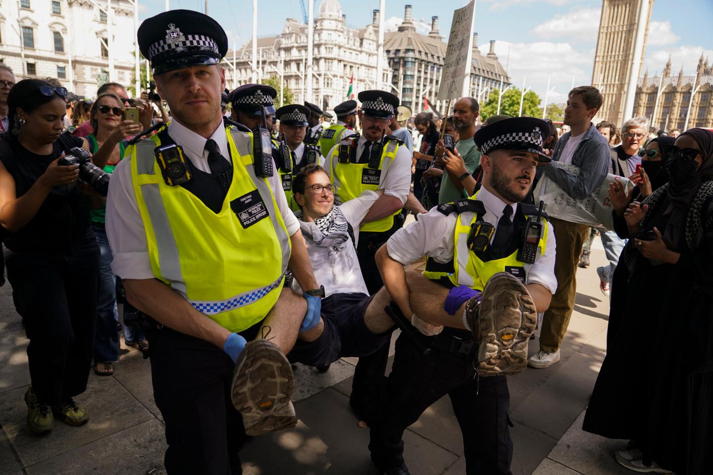 London police arrest 150 as pro-Palestinian protesters defy new law