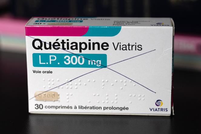 Une boîte de quétiapine, dans une pharmacie de Quimper, le 27 mars 2025.