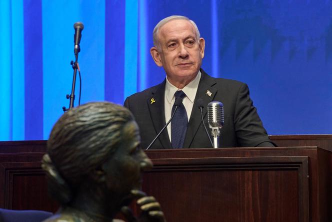 Le premier ministre israélien, Benjamin Nétanyahu, lors de la cérémonie d’inauguration du musée de la Knesset, à Jérusalem, le 11 août 2025.