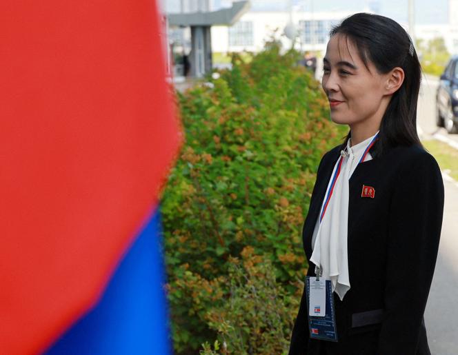 La sœur du président nord-coréen, Kim Jong-un, Kim Yo-jong, au cosmodrome Vostotchny dans la région Amour, en Russie, le 13&nbsp;eptember 2023.