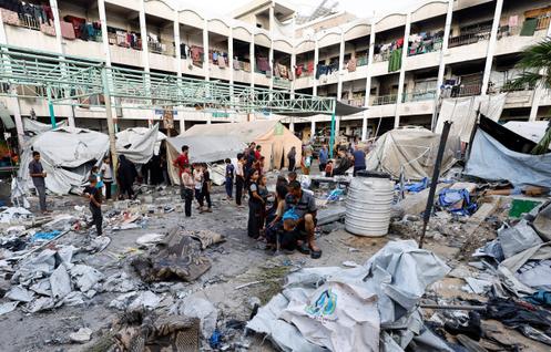 Après l’attaque israélienne de la veille, à Gaza, le 16 août 2025.