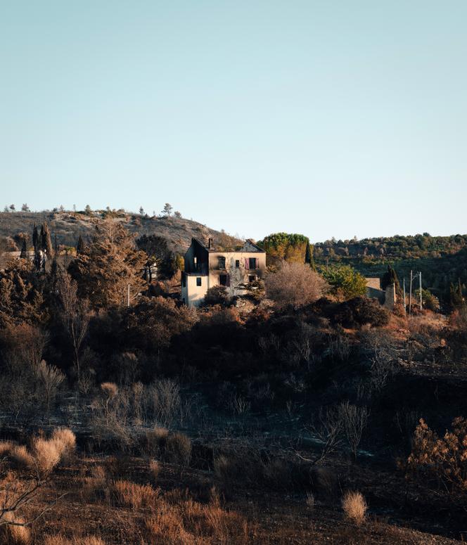 Le village de Jonquières (Aude), le 14 aout 2025, où six maisons ont brulé lors de l’incendie du 5 août 2025.